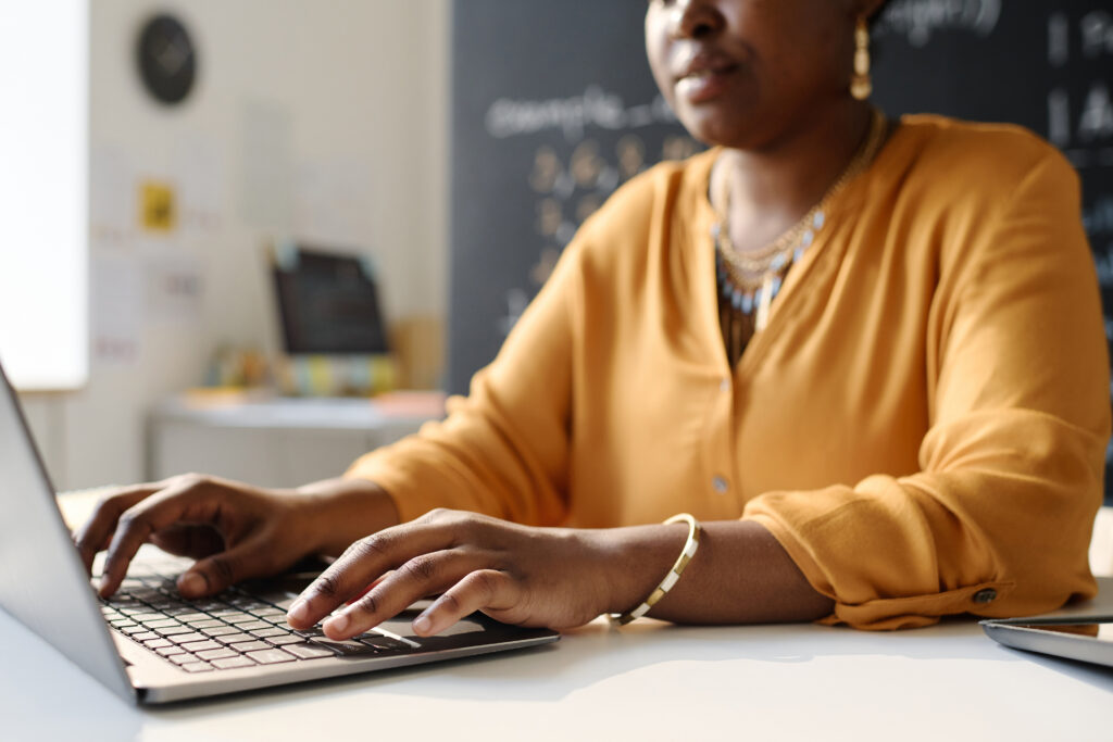 African woman working